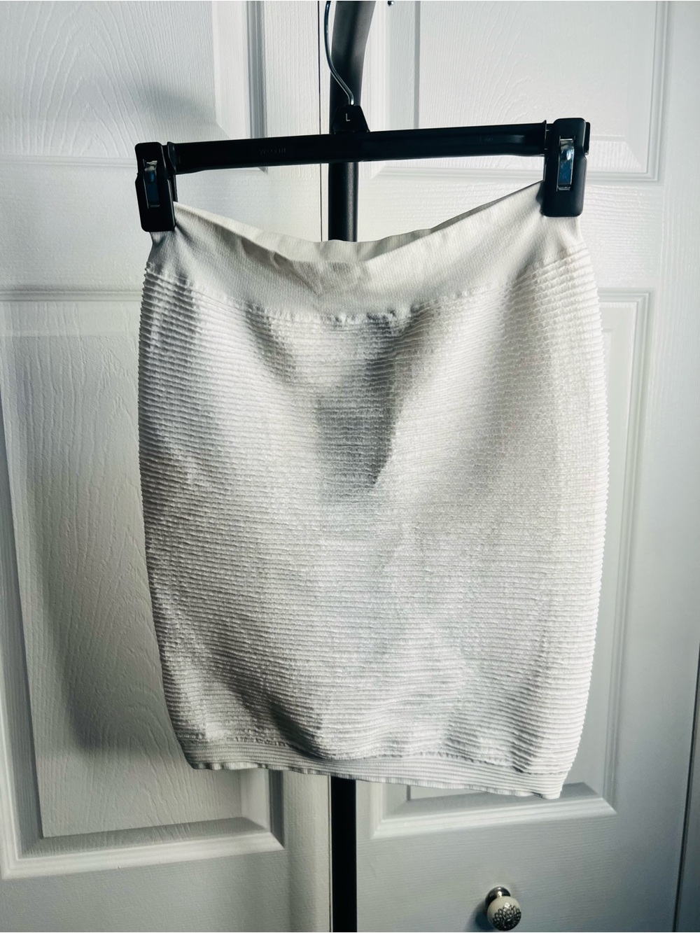 Bebe White Mini Pencil Skirt